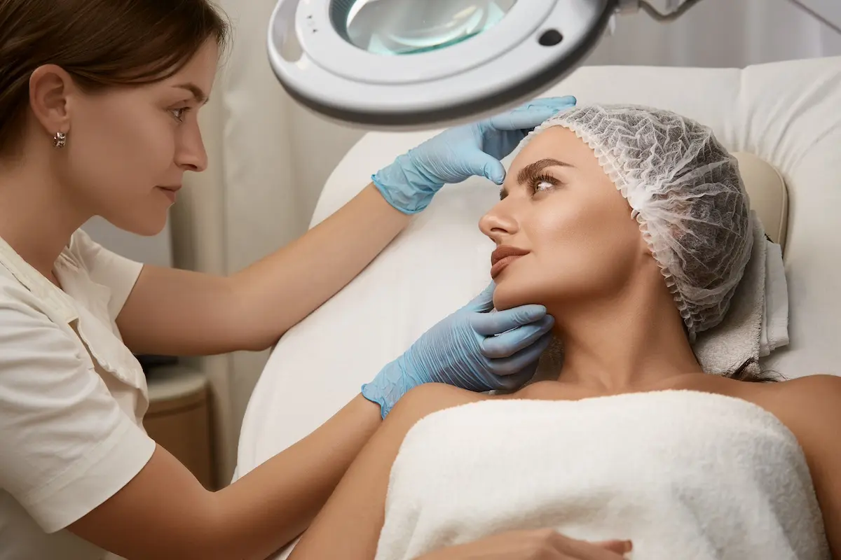 Szene vor einer Hautkrebs-Operation im Gesicht in München