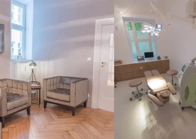 Räumlichkeiten Dermatologie am Friedensengel Behandlungs und Wartezimmer